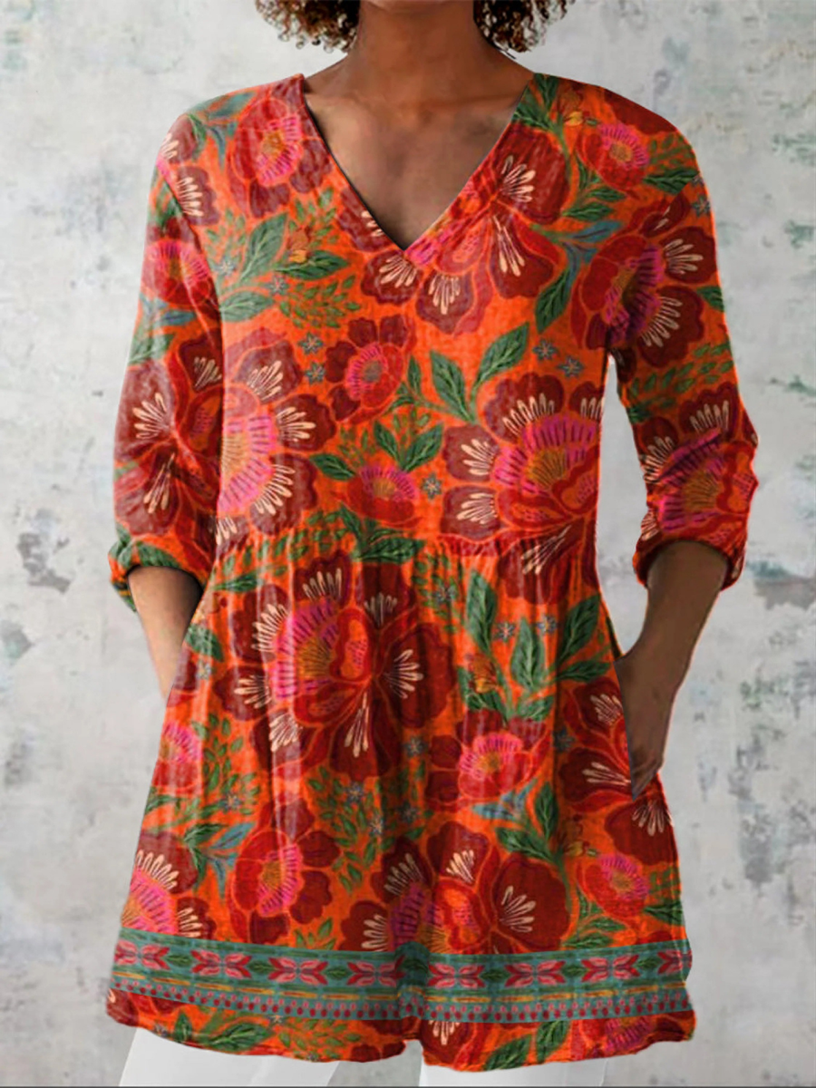 Kaia | Camicia Lunga a Stampa Espressiva