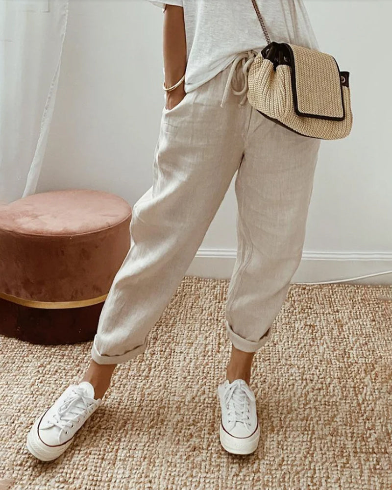 LUCY - Pantaloni di lino di lusso