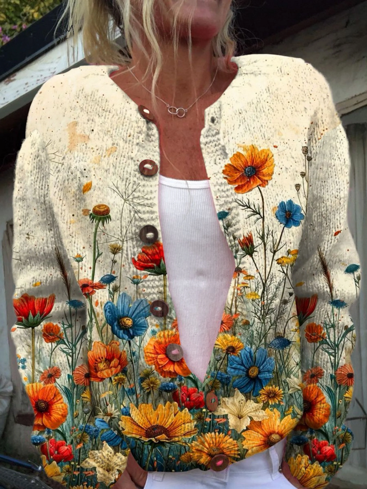 Giuliana | Cardigan Floreale Elegante