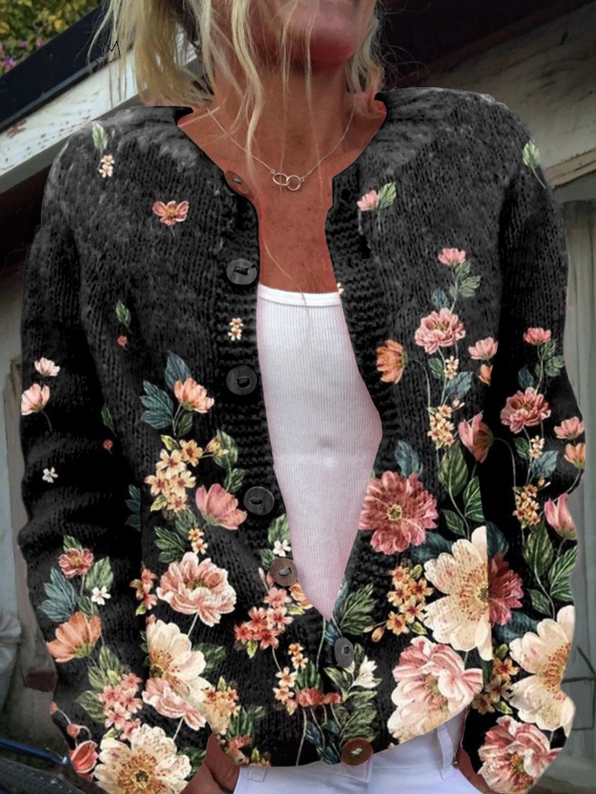 Giuliana | Cardigan Floreale Elegante