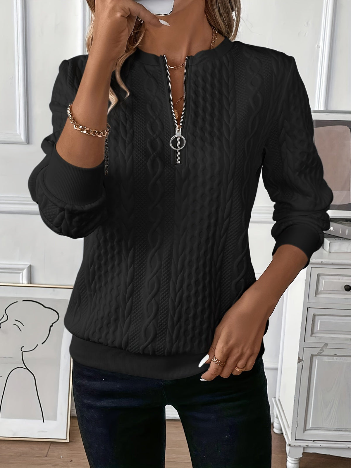 Hannah - Maglia elegante con zip