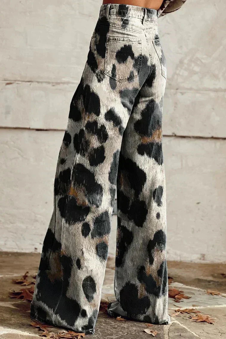 Lara | Pantaloni vintage artigianali con stampa chic
