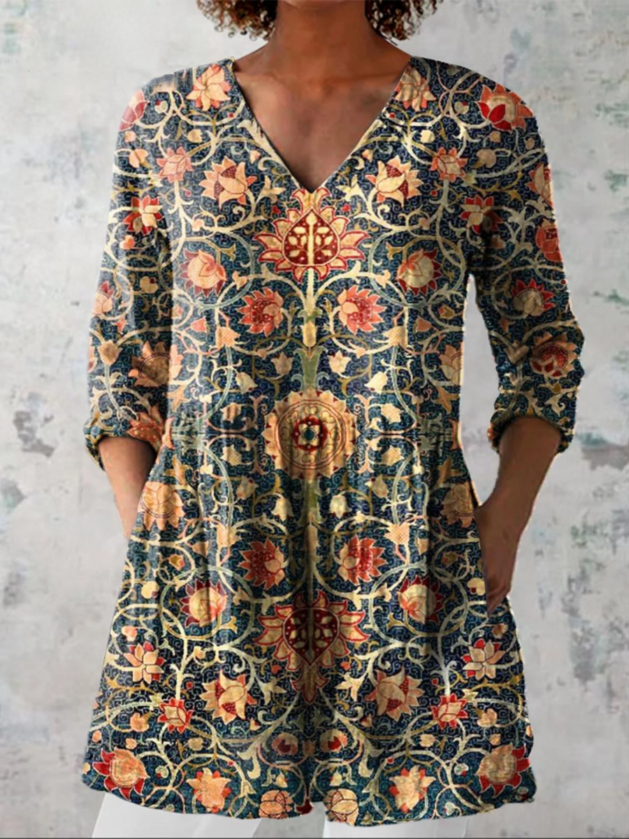 Liora | Camicia Lunga a Stampa Espressiva