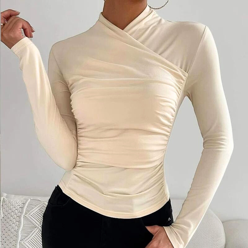 Top classico con scollo incrociato