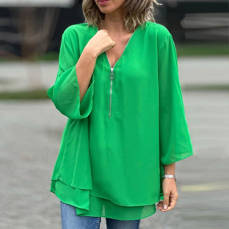 Camicetta Lorelai con cerniera in chiffon