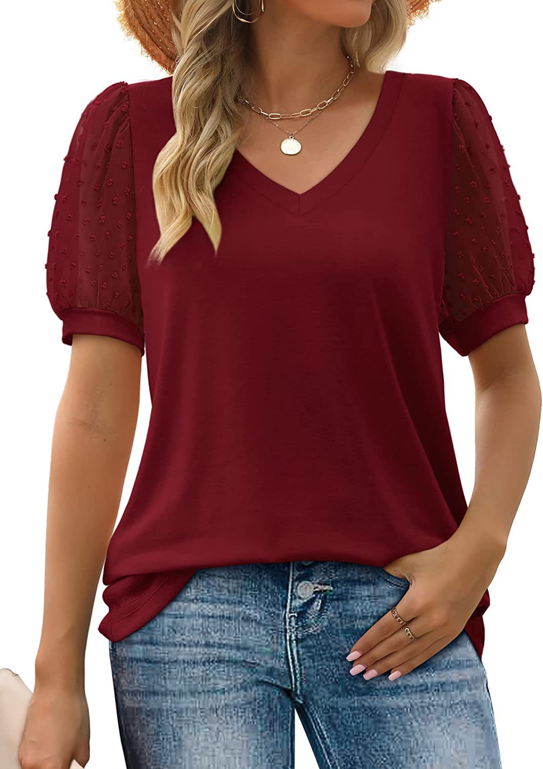 Top elegante con scollo a V