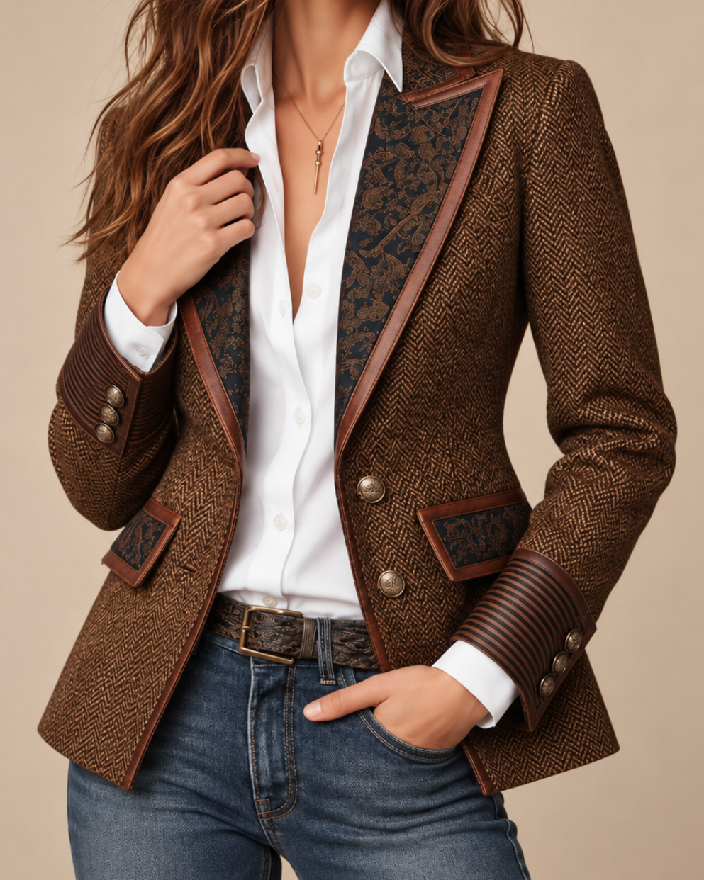 Blazer Donna Strutturato dal Design Artistico