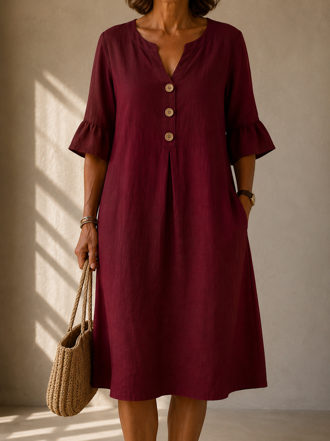 Clara™ | Abito con Bottoni