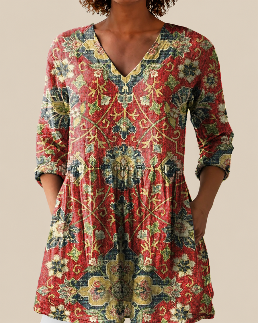 Wren | Camicia Lunga a Stampa Espressiva