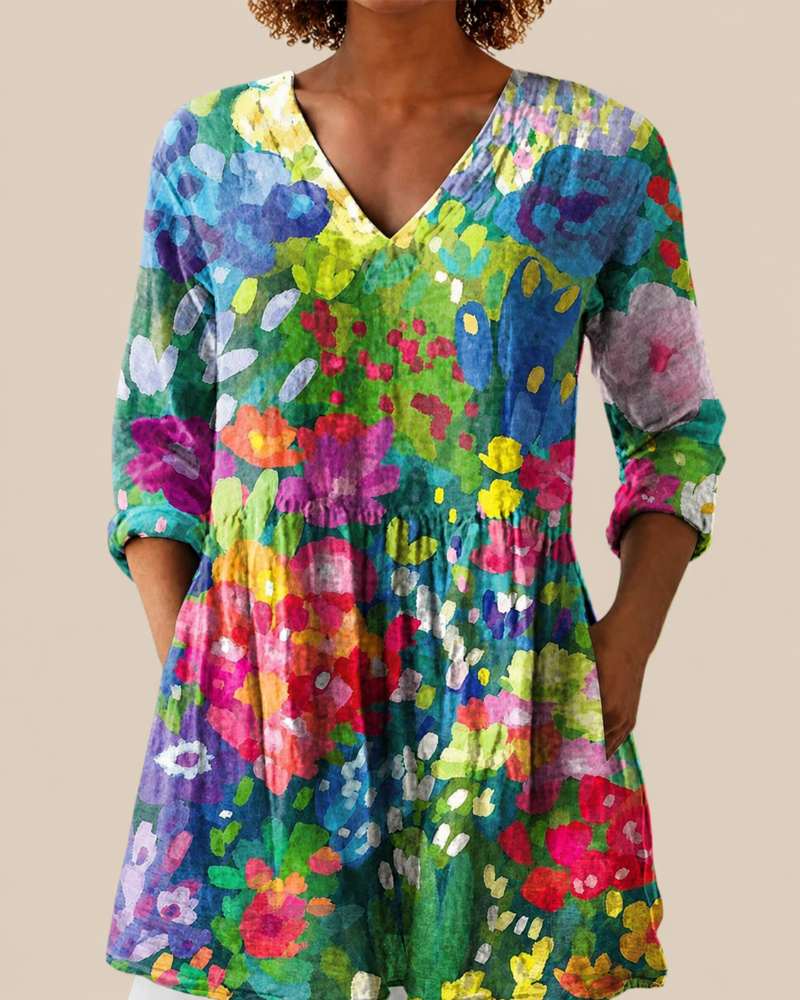 Eden | Camicia Lunga a Stampa Espressiva