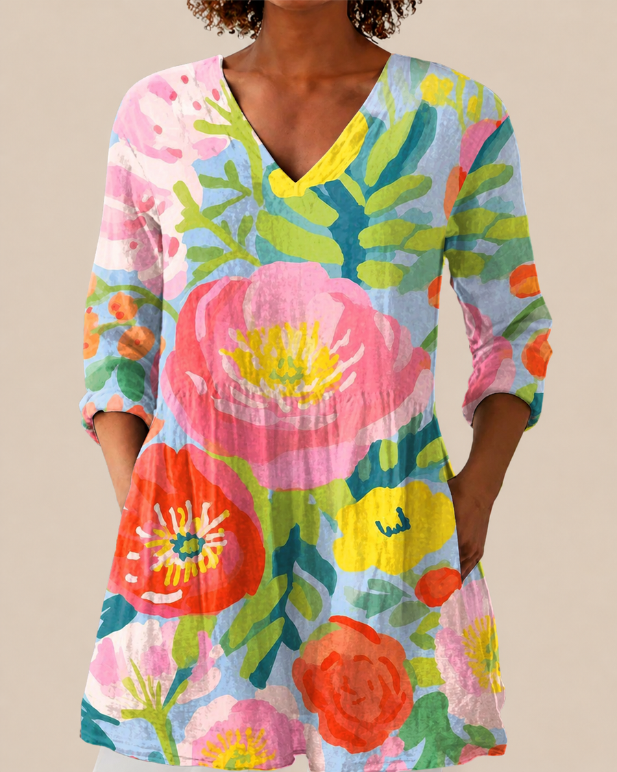 Ayra | Camicia Lunga a Stampa Espressiva