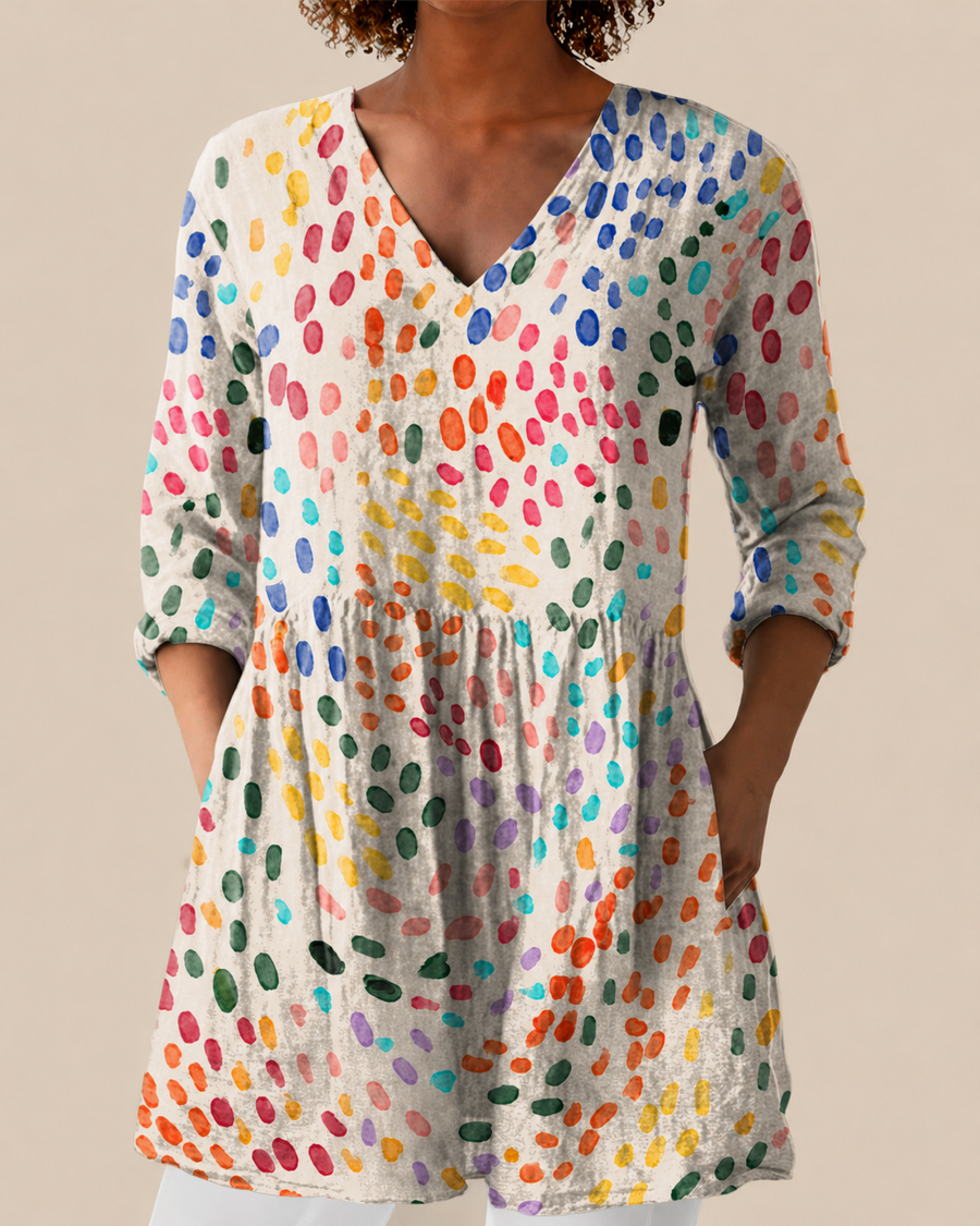 Noelle | Camicia Lunga a Stampa Espressiva