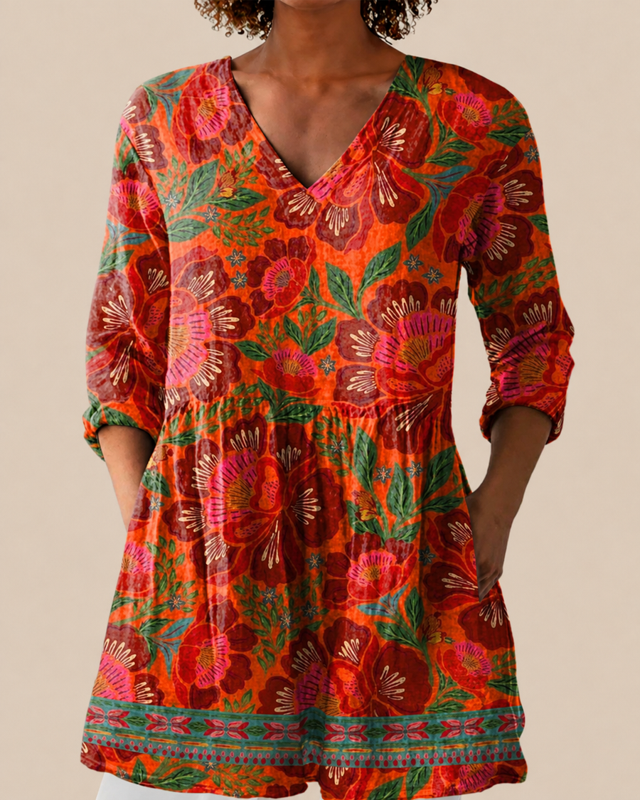 Kaia | Camicia Lunga a Stampa Espressiva