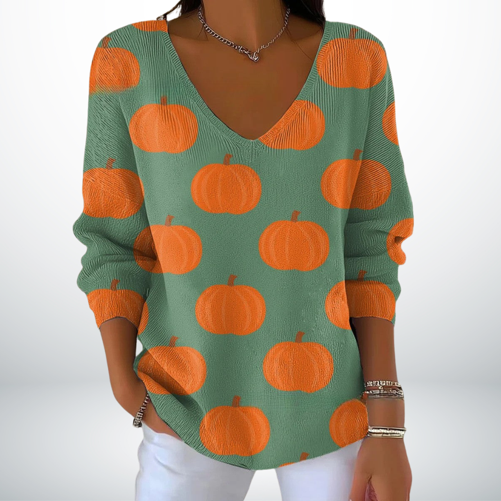 Sofia™ | Maglione confortevole in maglia con scollo a V