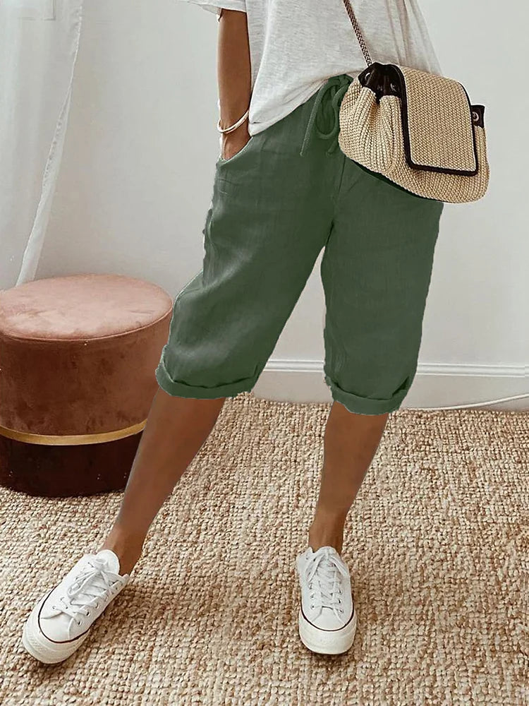 Pantaloni da donna EMMA in cotone e lino