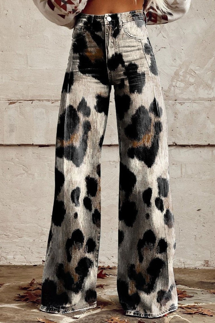 Lara | Pantaloni vintage artigianali con stampa chic
