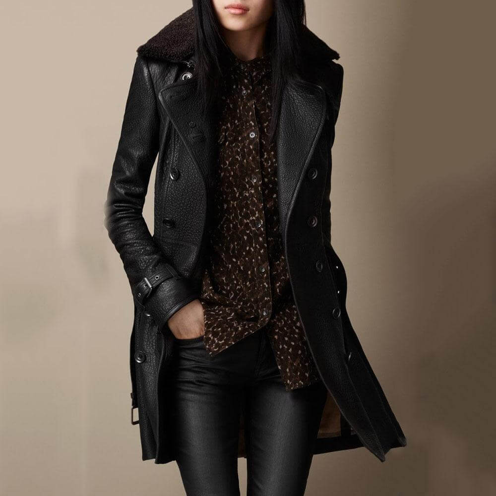 Trench in pelle di lusso Marli