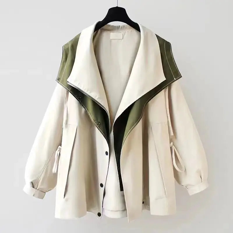 Xandra Cappotto a vento di tendenza con cappuccio