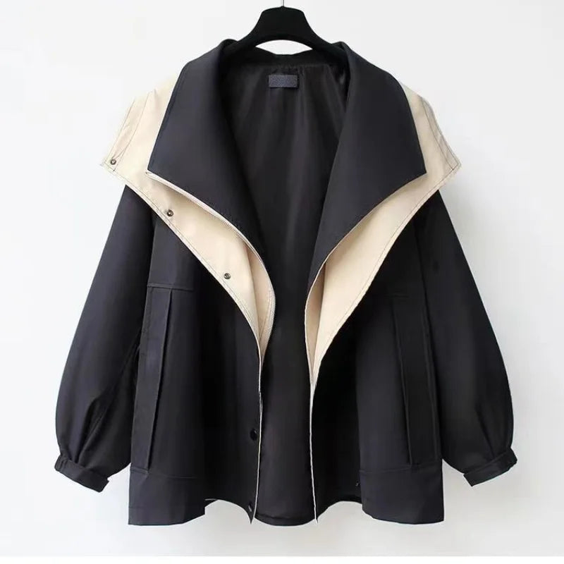 Xandra Cappotto a vento di tendenza con cappuccio