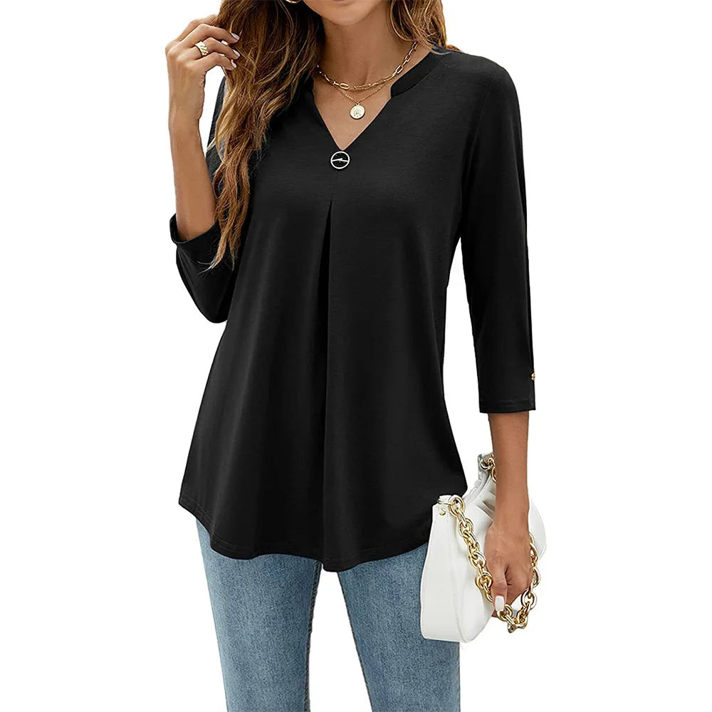 Elena Top elegante con scollo a V