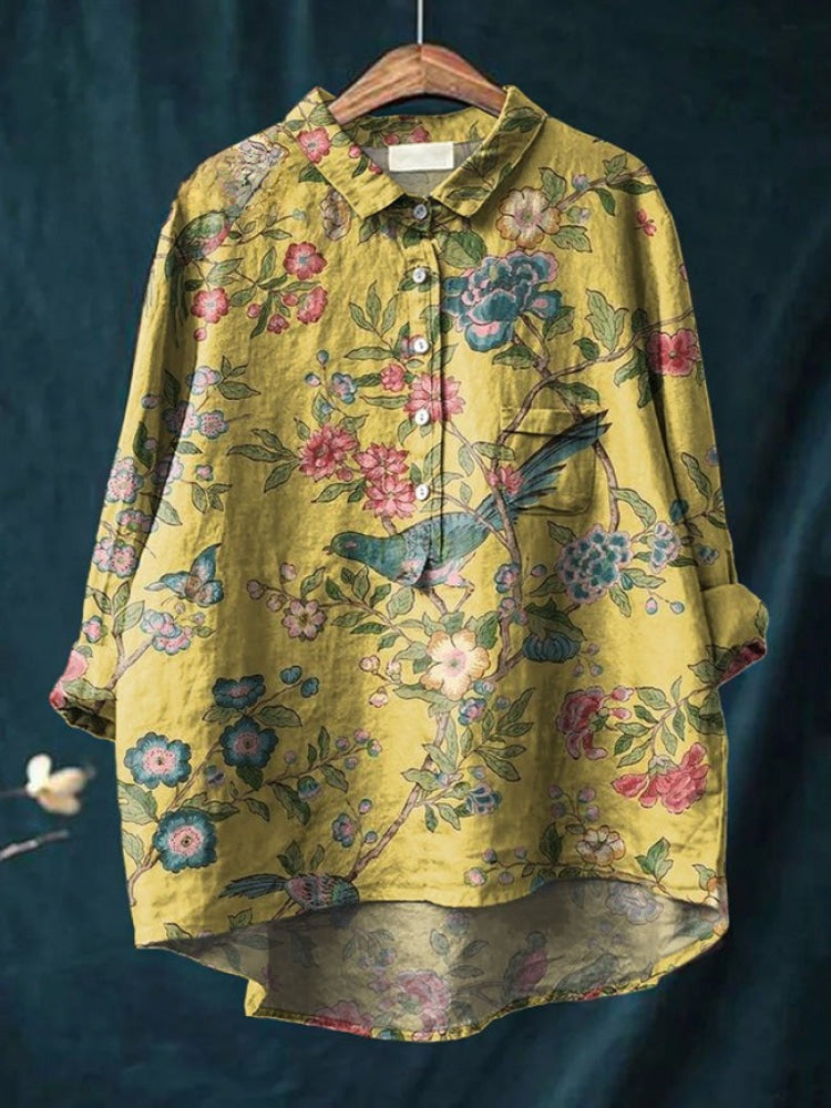 Tiziana | Camicia in lino fantasia