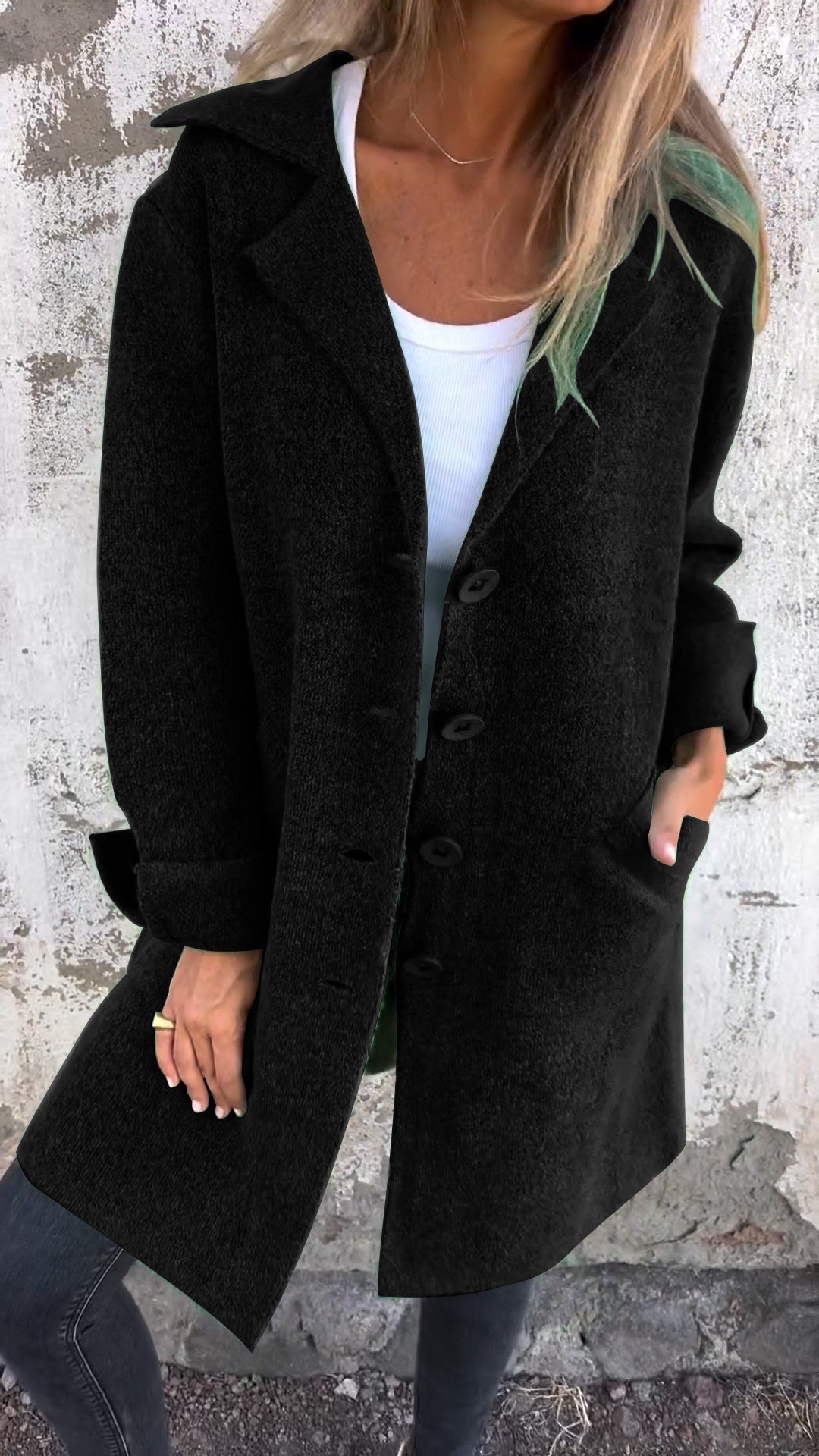 cappotto a maglia lunga ada