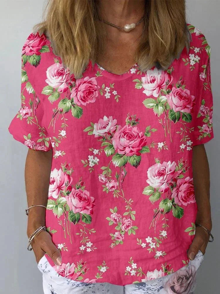 Lisa - Camicia artistica floreale