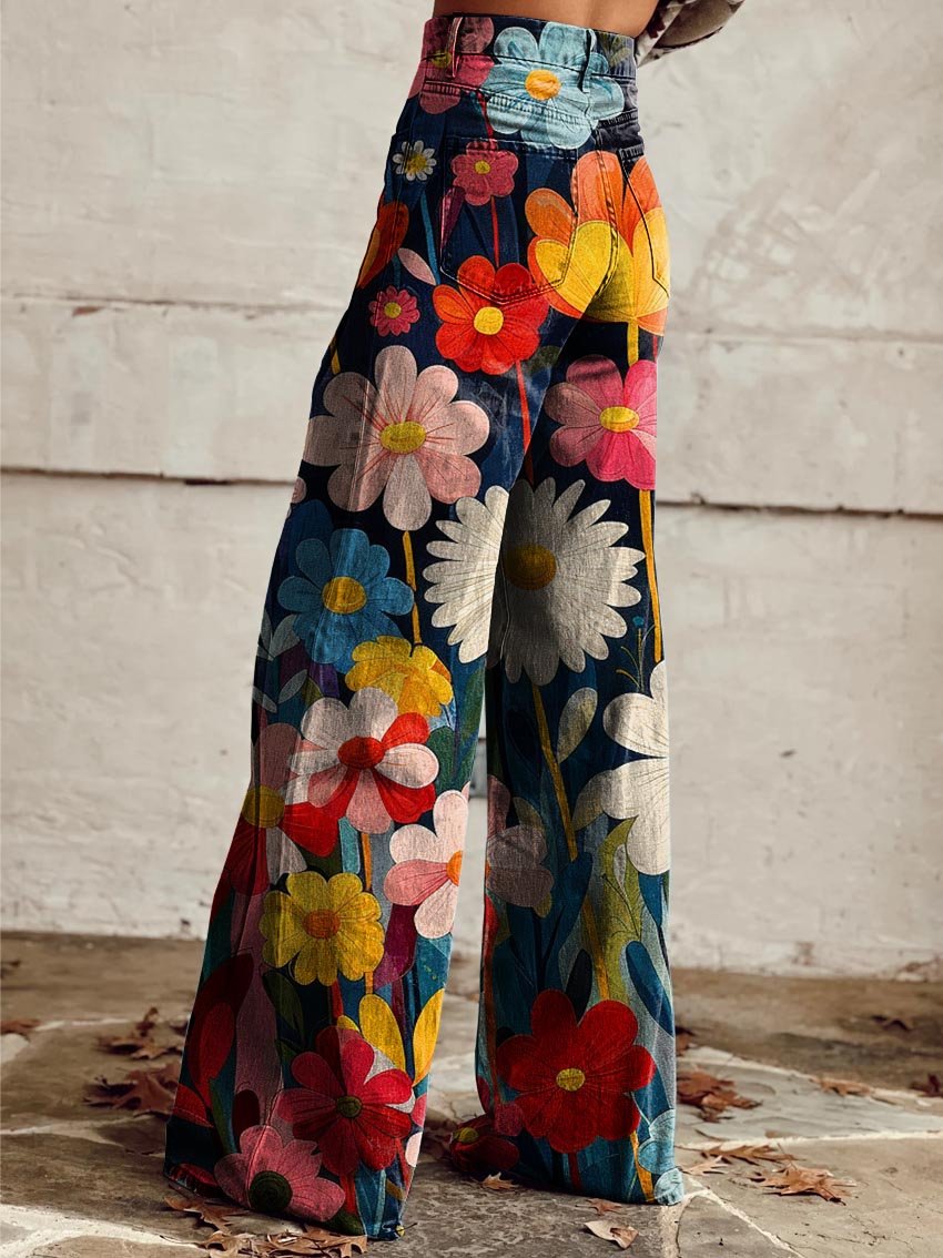 Jenny | Pantaloni eleganti floreali moderni