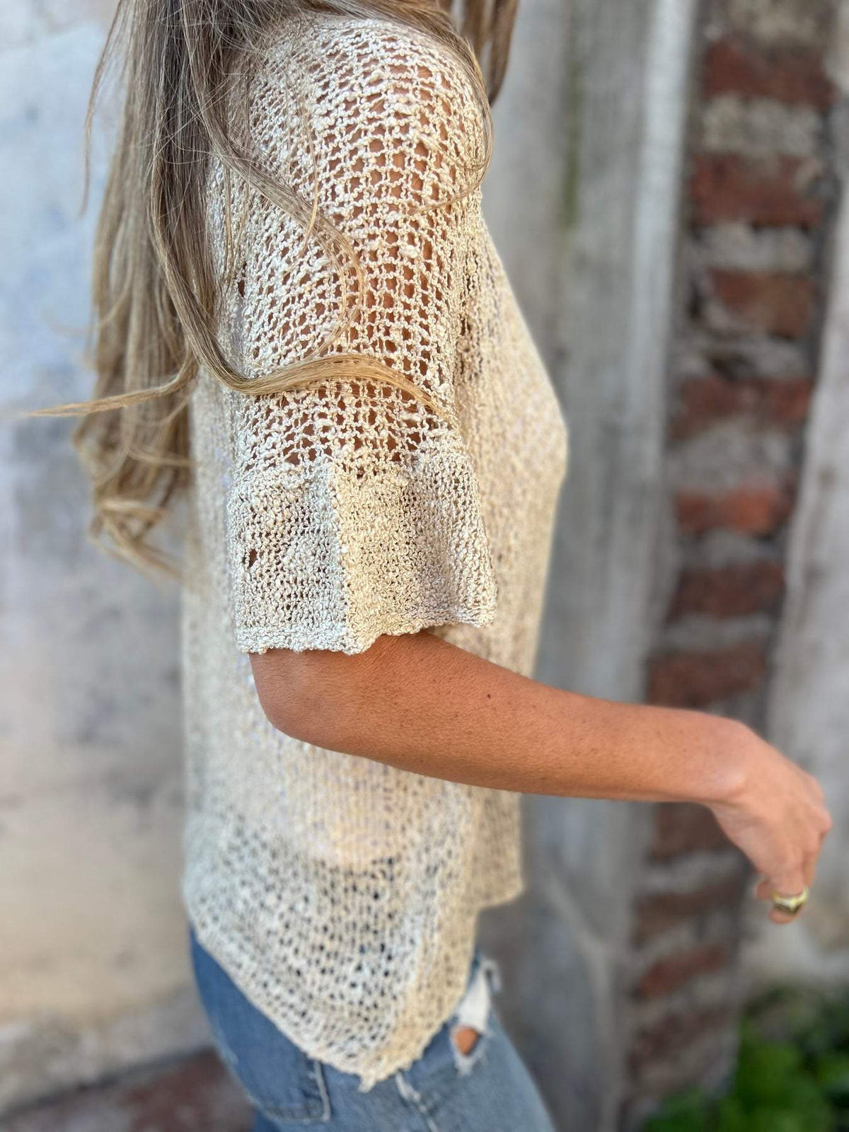 Ivonie - Top elegante con texture