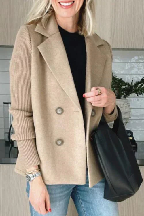 Cappotto casual con maniche patchwork Harper Button