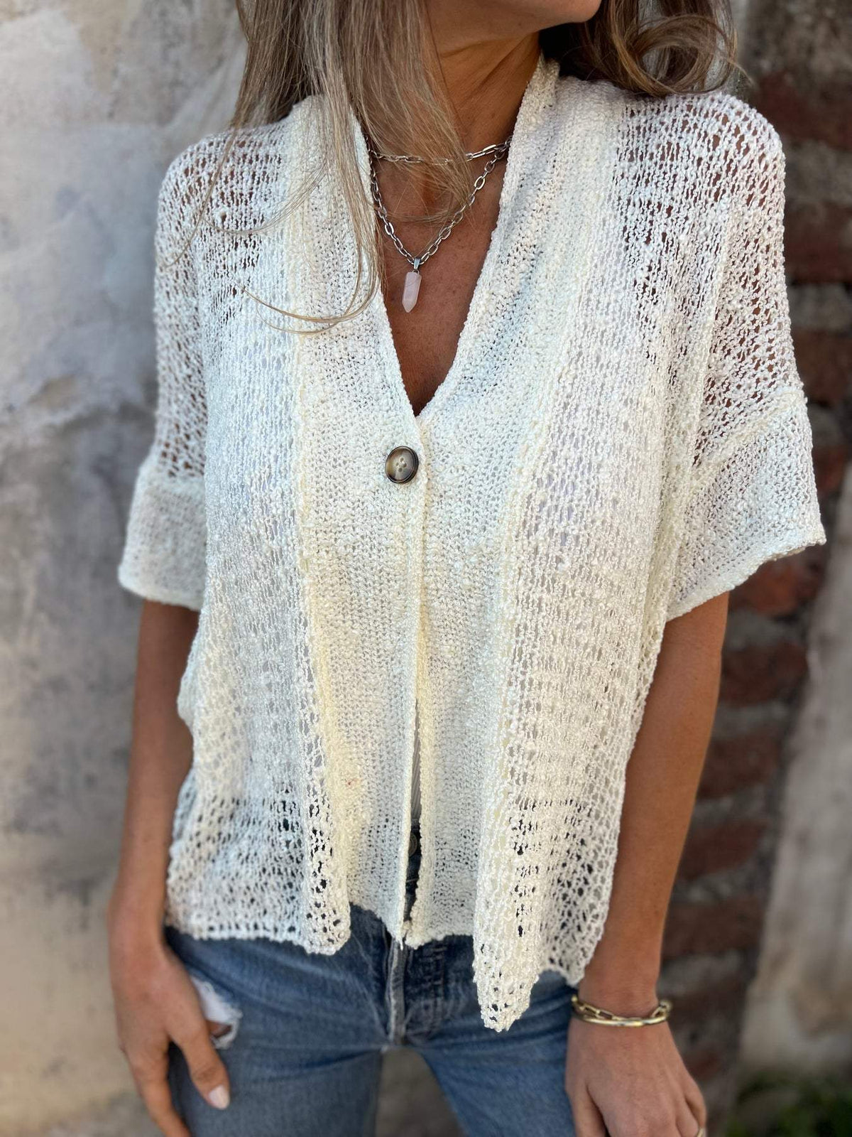 Ivonie - Top elegante con texture