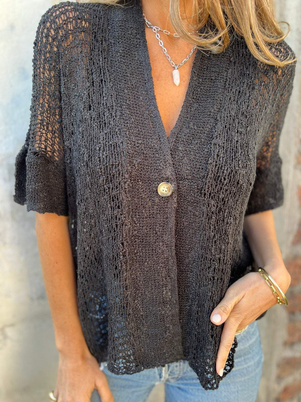 Ivonie - Top elegante con texture