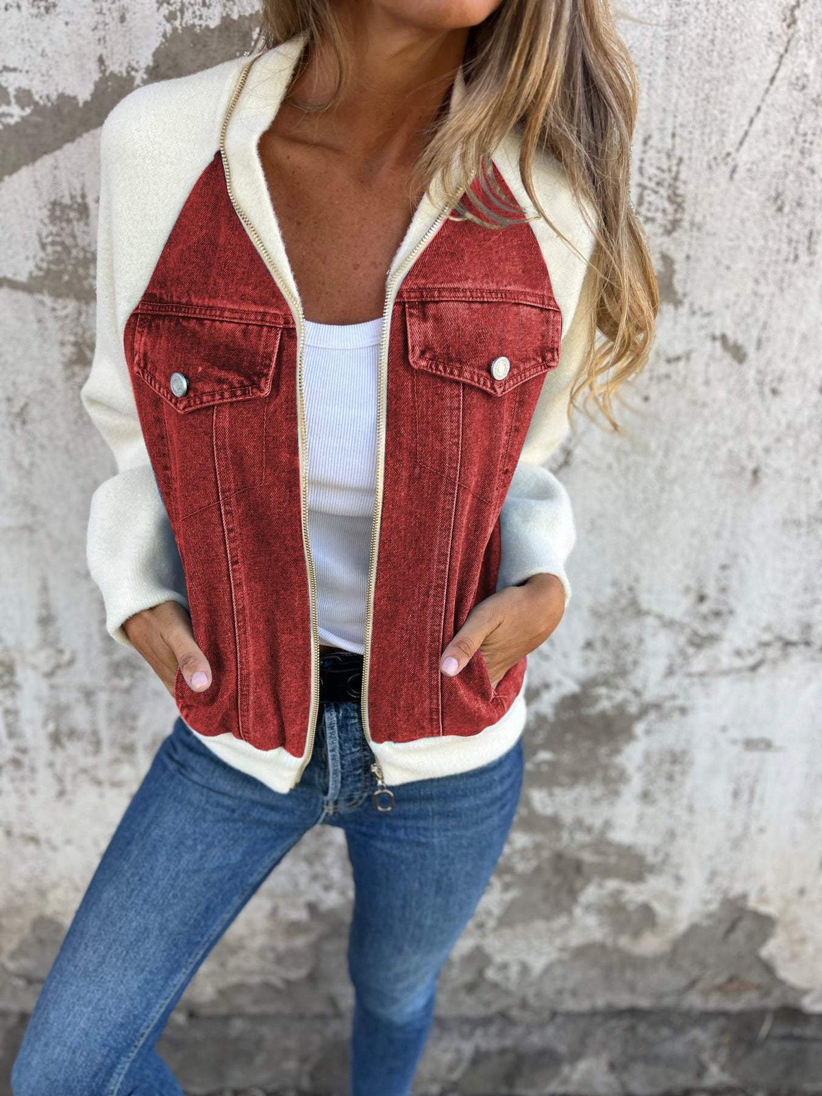 Giacca moderna con denim