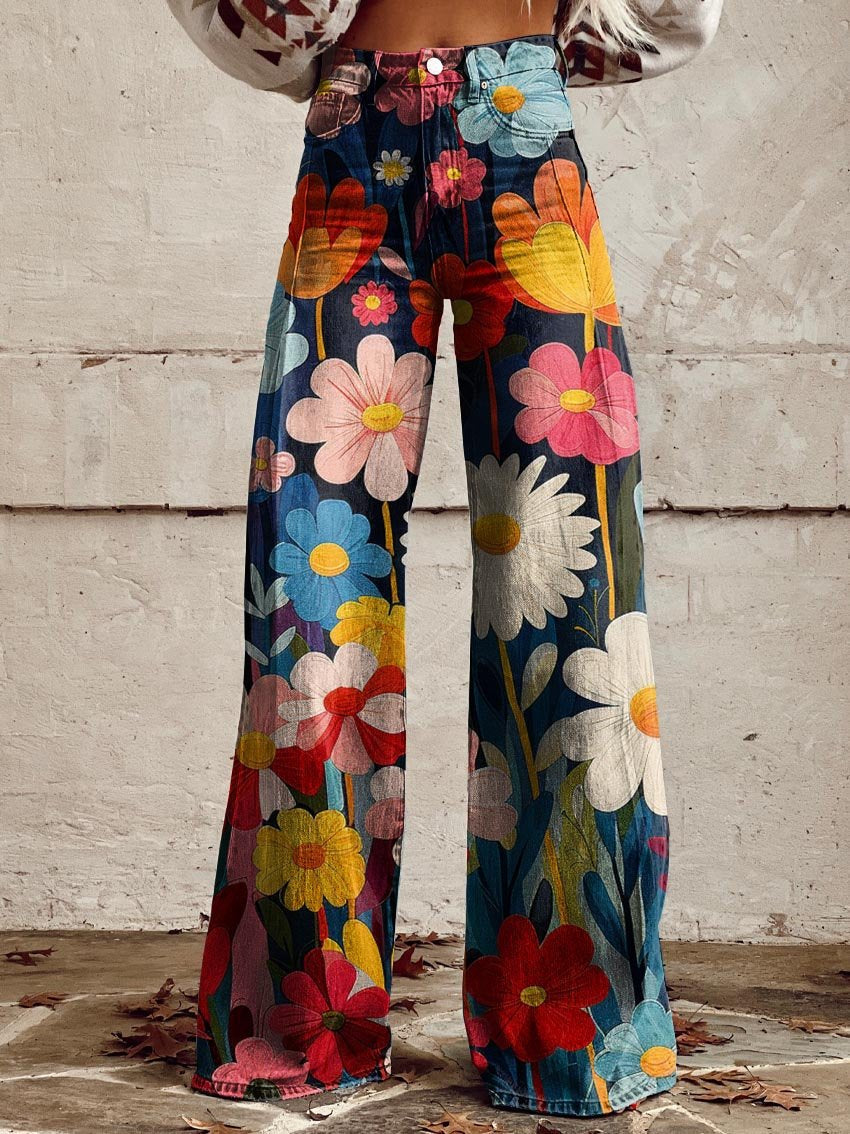 Jenny | Pantaloni eleganti floreali moderni