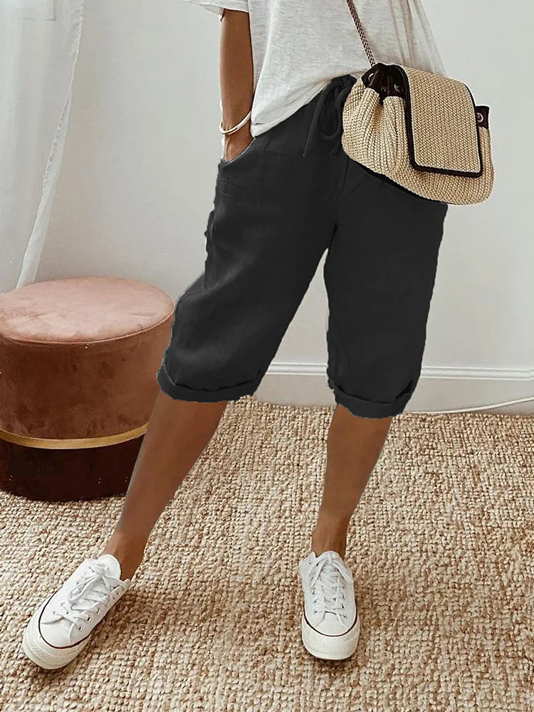 Pantaloni da donna EMMA in cotone e lino