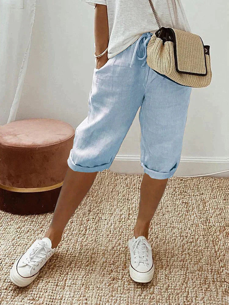 Pantaloni da donna EMMA in cotone e lino