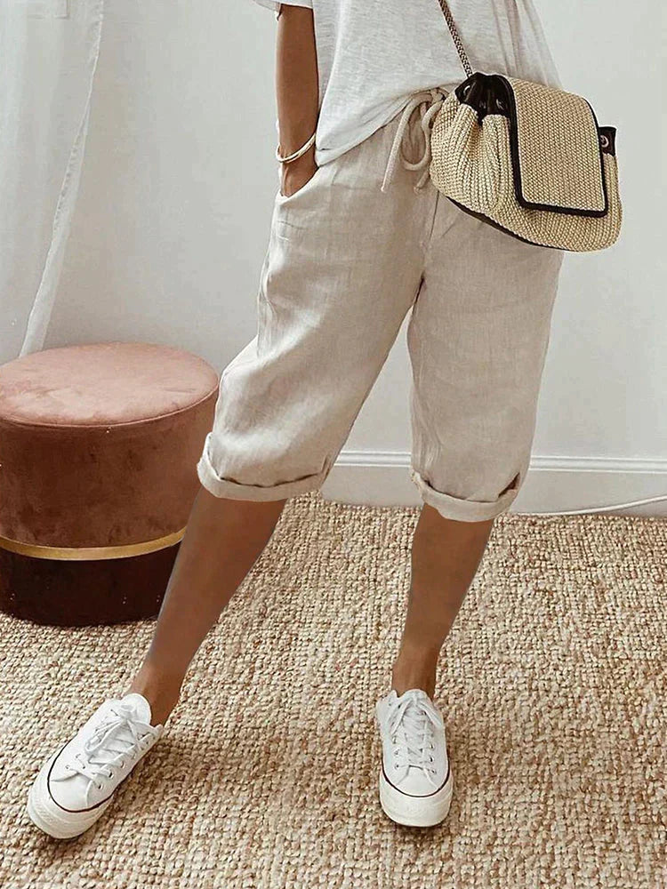 Pantaloni da donna EMMA in cotone e lino