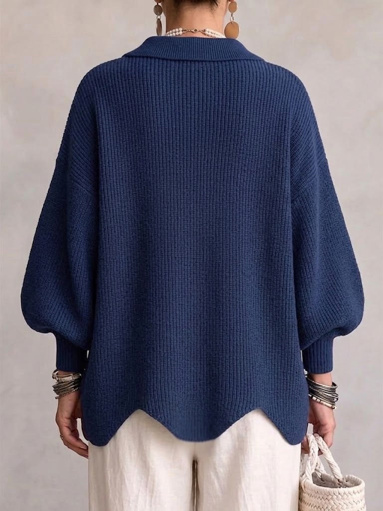 Karina | Cardigan Oversize con Colletto e Bottoni
