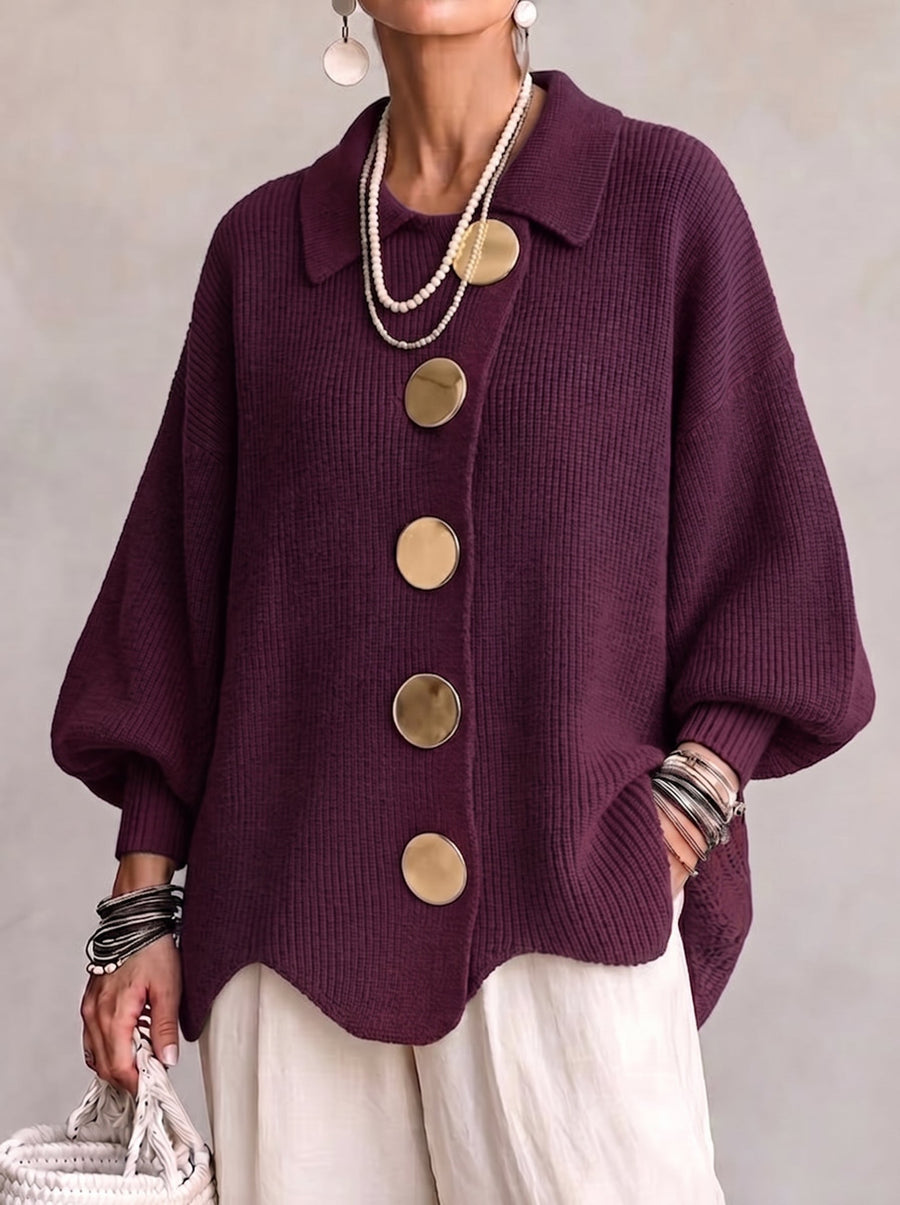 Karina | Cardigan Oversize con Colletto e Bottoni