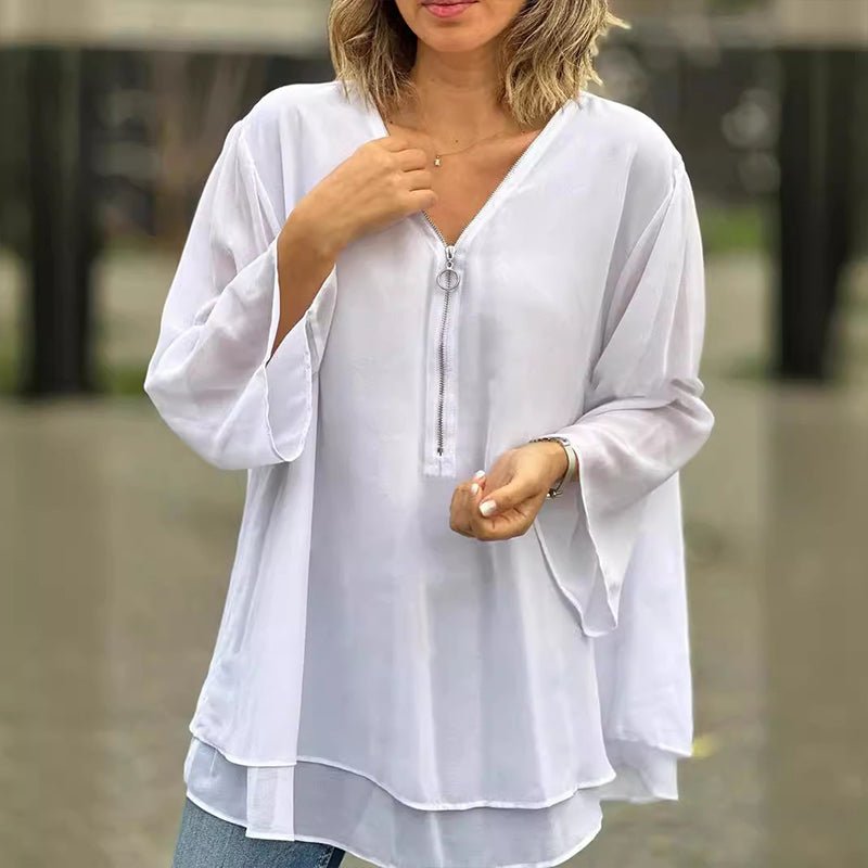 Camicetta Lorelai con cerniera in chiffon